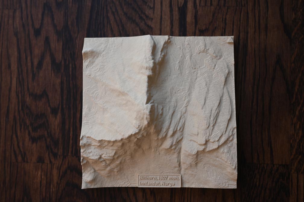 3D terrengmodell ovenfra